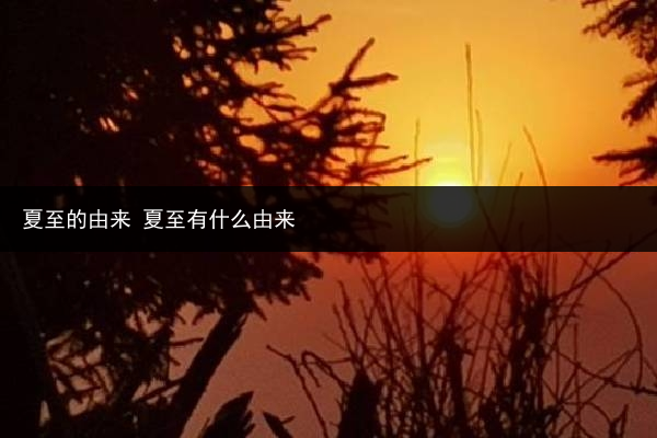 夏至的由來 夏至有什么由來